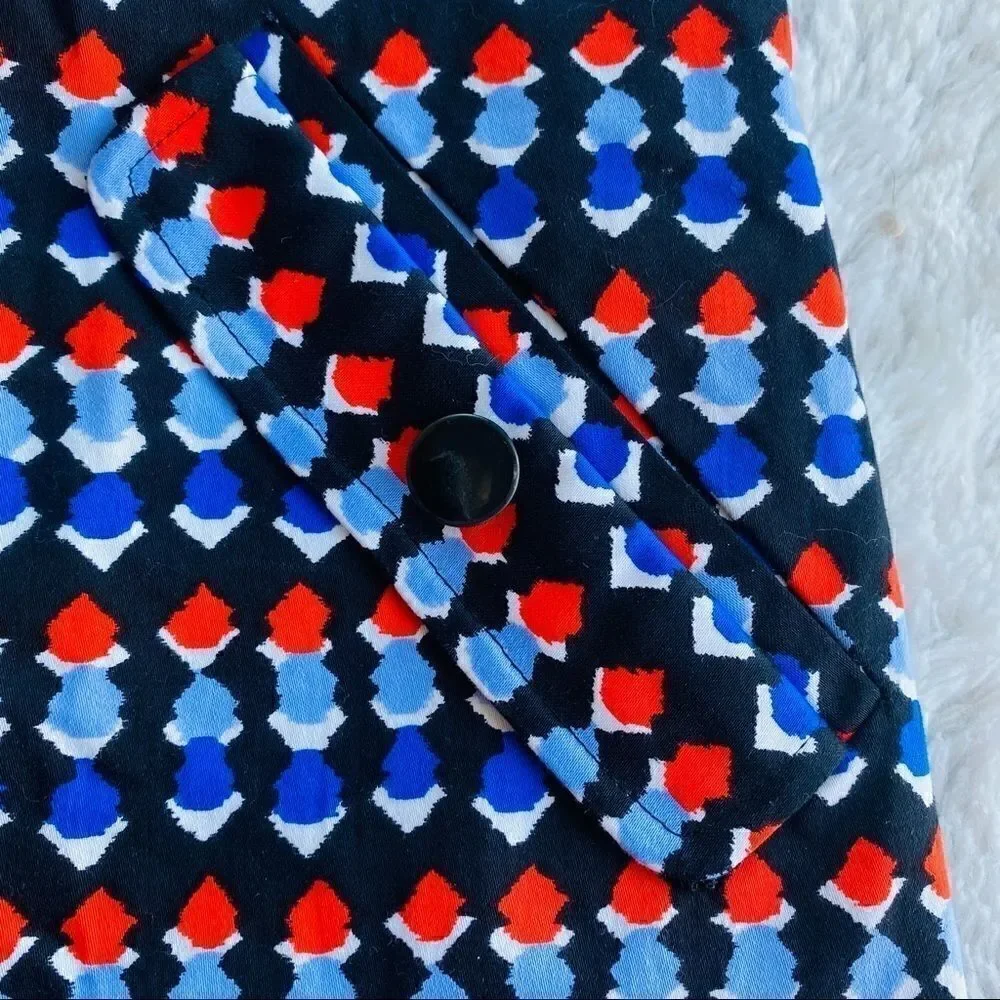 Shoshanna Geometric Print Short Sleeve Shift Dress size 2